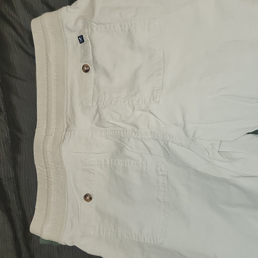 DENVER HAYES 2 Pair Of Wide Leg Crop Capris, Size L, EUC, Green and Beige - Picture 7 of 7